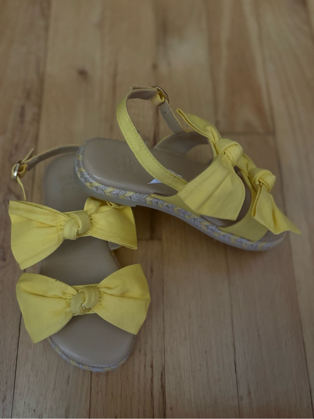 Janie and Jack Yellow Bow Espadrille Sandals